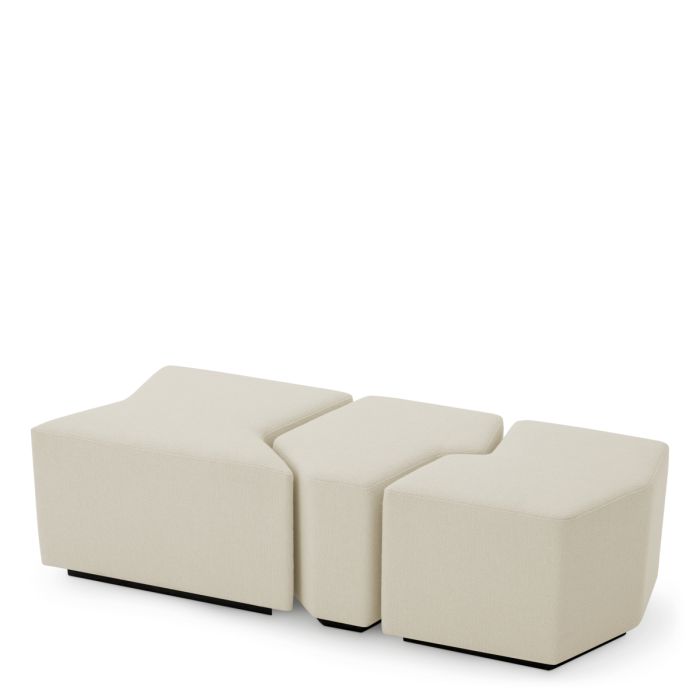 Pouf en tissu crème (lot de 3) | Eichholtz Filbert