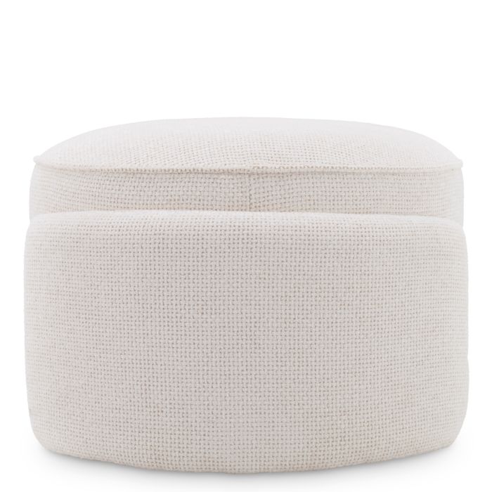 Pouf en tissu blanc cassé | Eichholtz Ortega