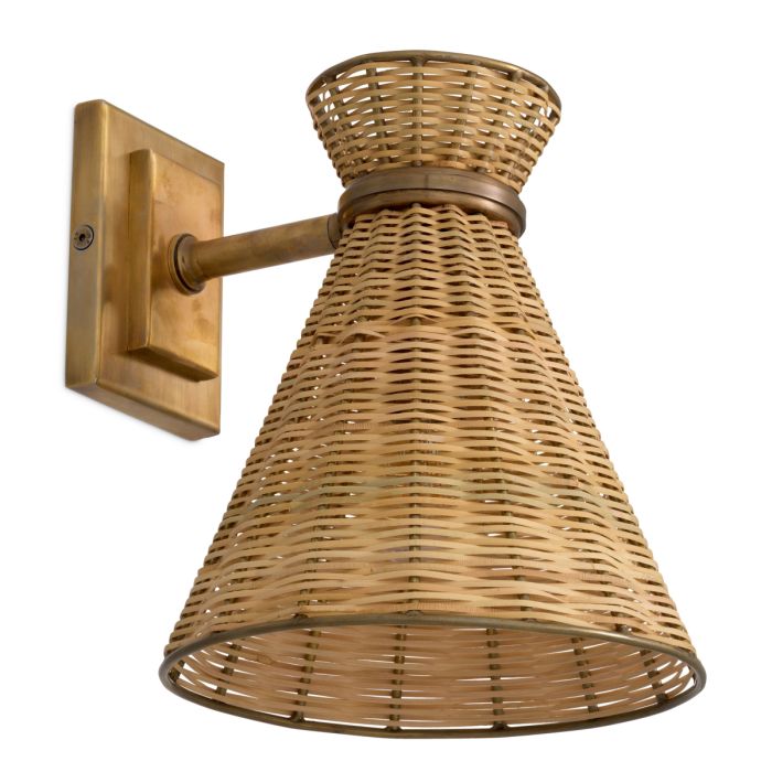 Applique murale dorée en rotin naturel | Eichholtz Kon Tiki