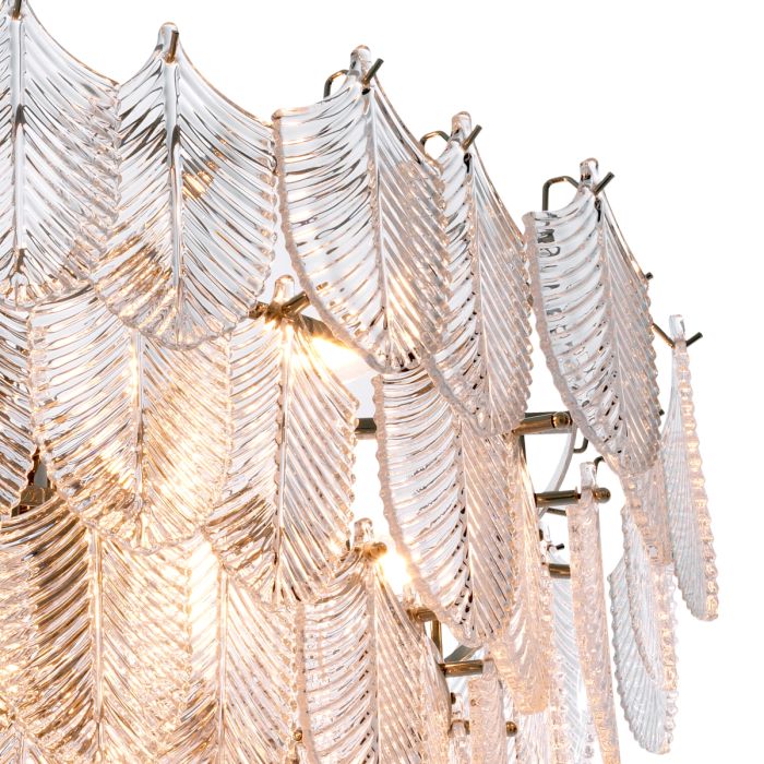 Lustre nickelé en verre transparent | Eichholtz Verbier L