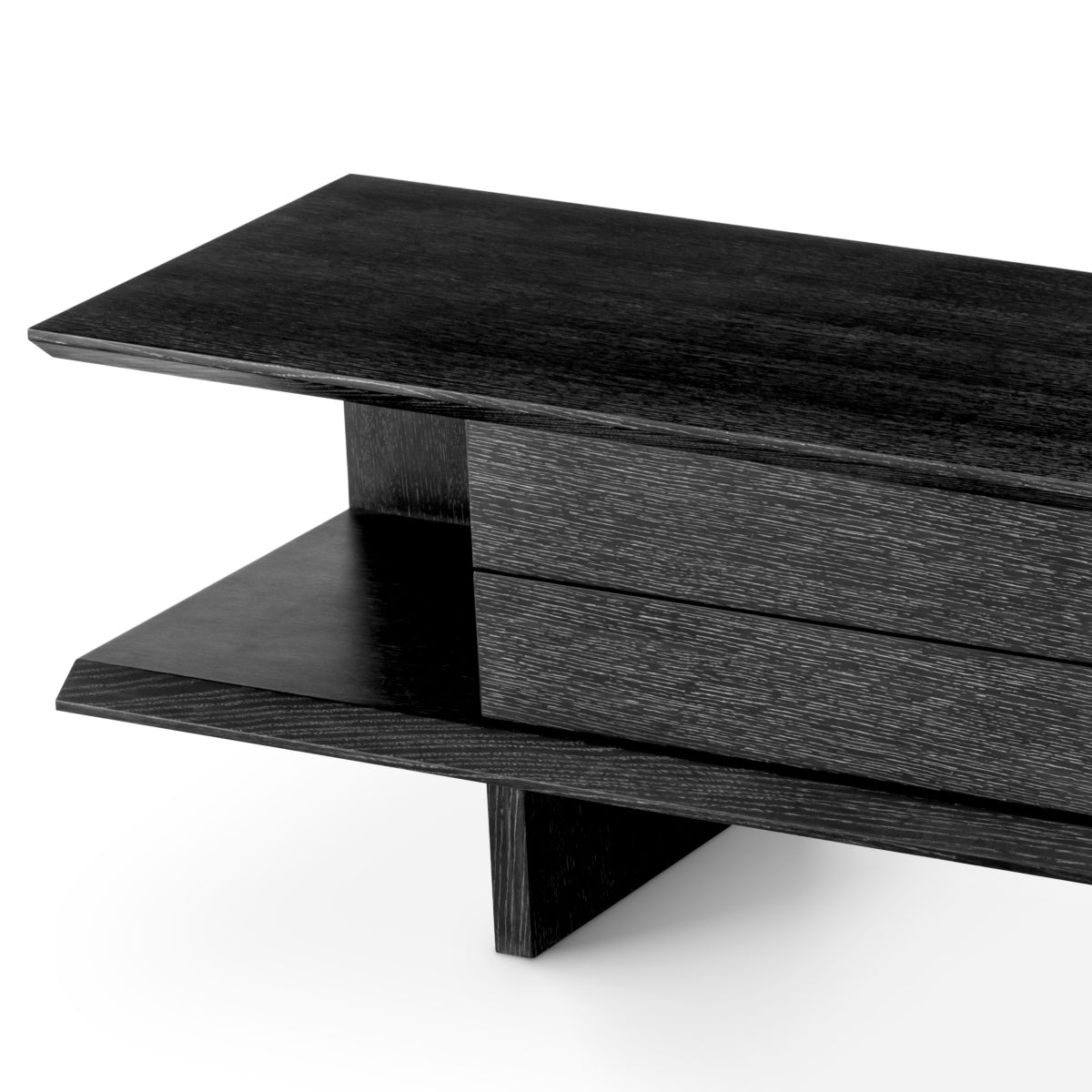 Meuble TV en placage chêne gris anthracite | Eichholtz Guerroro - vue d'ambiance | REMO-HOME