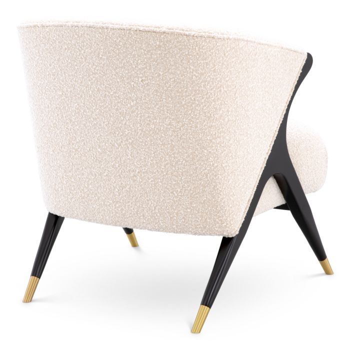 Fauteuil bouclé crème | Eichholtz Pavone