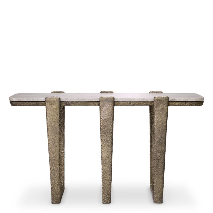 Console dorée en marbre beige | Eichholtz Orinda