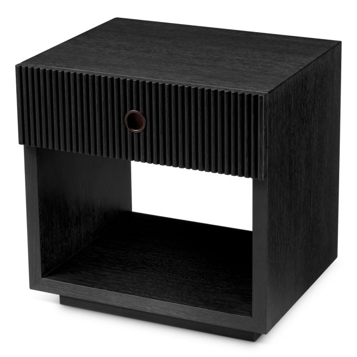 Table de chevet en chêne gris anthracite | Eichholtz Dimitrios