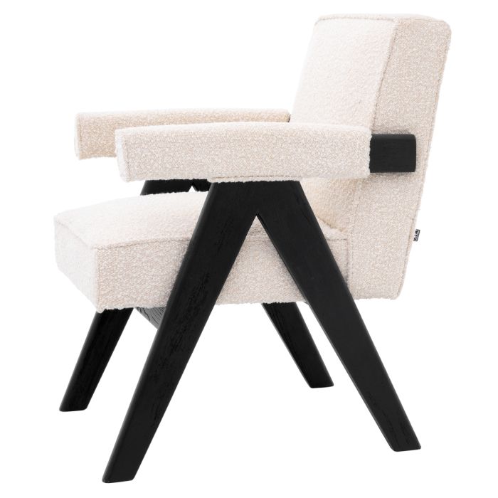 Chaise de salle à manger bouclé crème | Eichholtz Greta