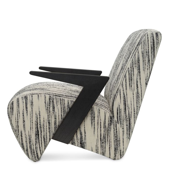 Fauteuil en tissu blanc et noir | Eichholtz Venosa