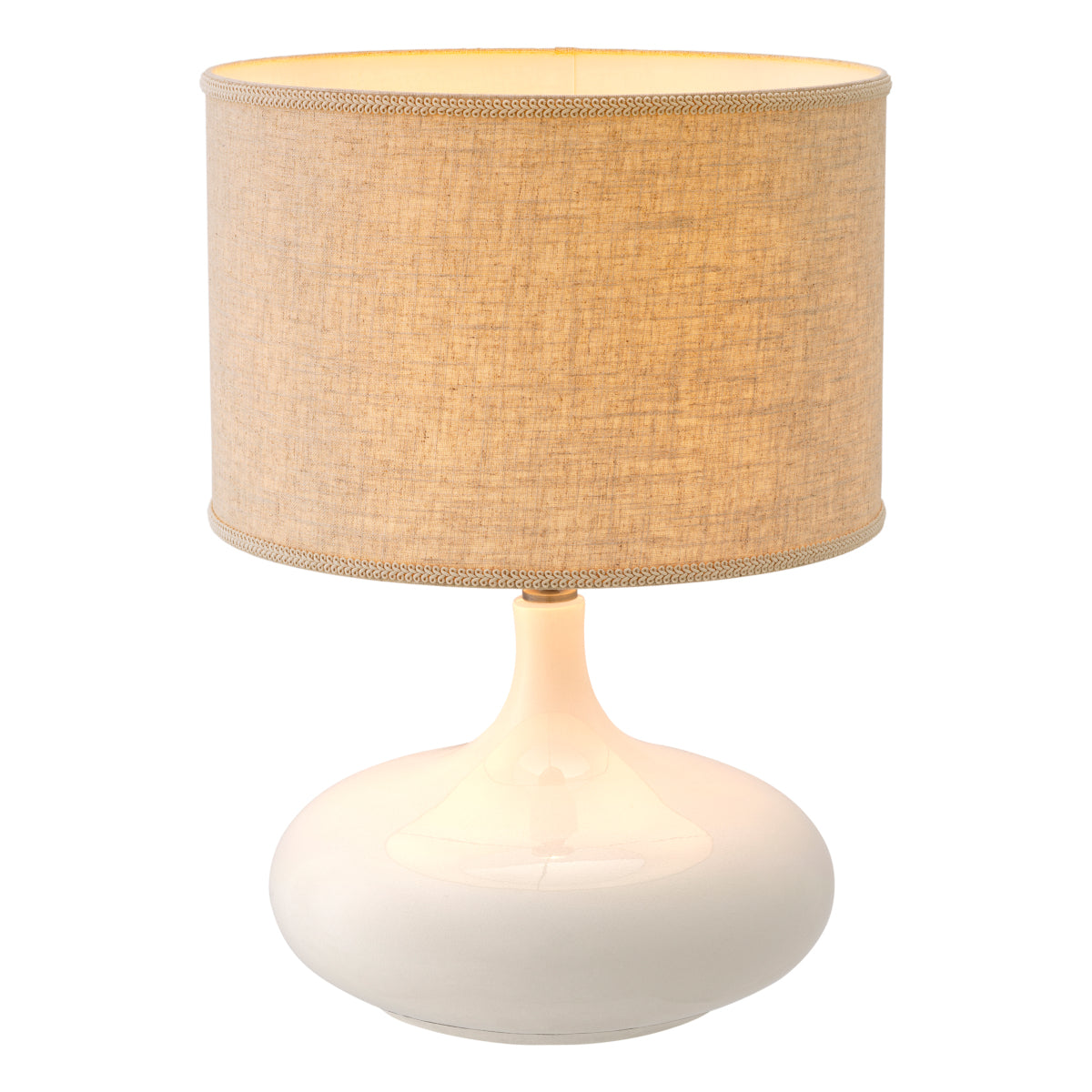 Lampe de table en céramique blanche craquelée avec abat-jour | Eichholtz Jones - vue d'ambiance | REMO-HOME