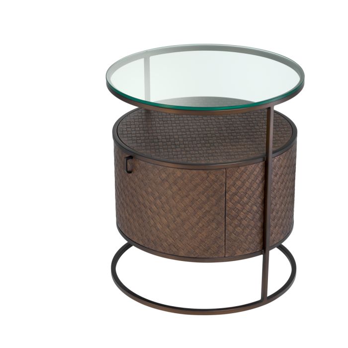 Table de chevet en chêne tressé marron | Eichholtz Napa Valley