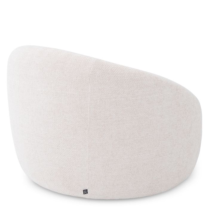 Fauteuil pivotant en tissu blanc cassé | Eichholtz Amore