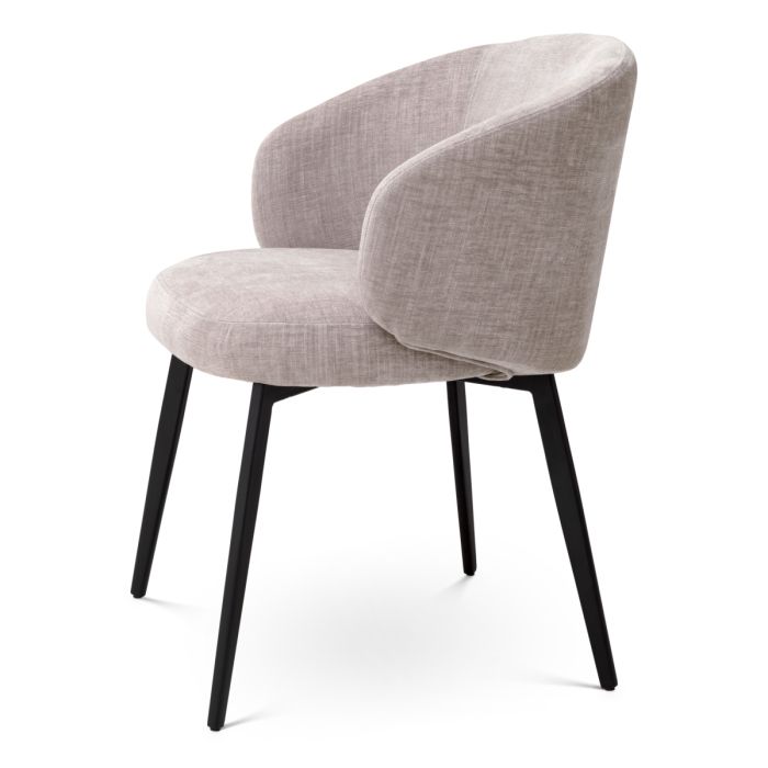 Chaise de salle à manger avec accoudoirs en tissu gris (lot de 2) | Eichholtz Lloyd