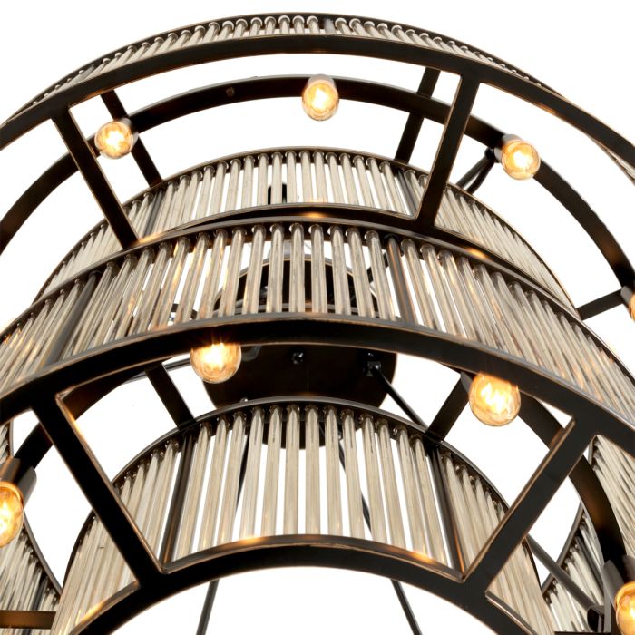 Lustre en bronze et en verre vintage | Eichholtz Bernardi