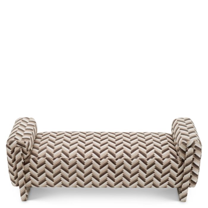 Banc à motifs en tissu marron | Eichholtz Del Vale