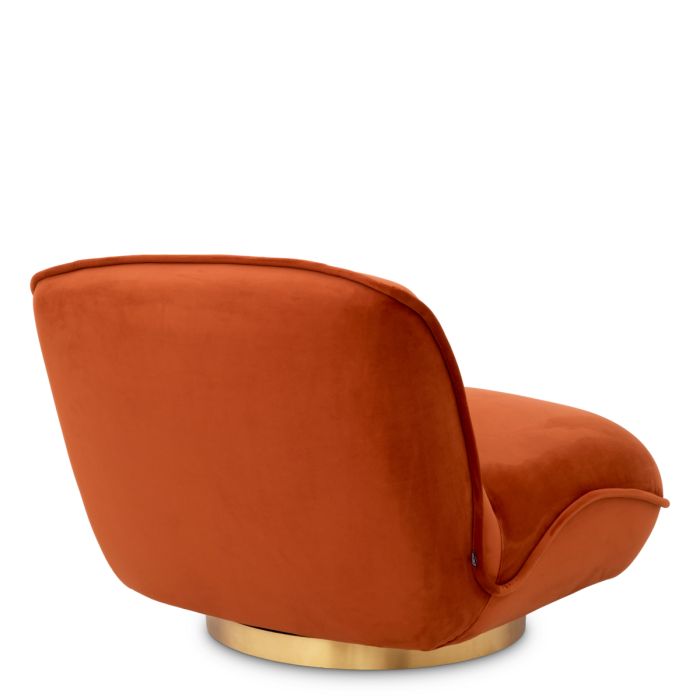 Fauteuil pivotant en velours orange | Eichholtz Relax