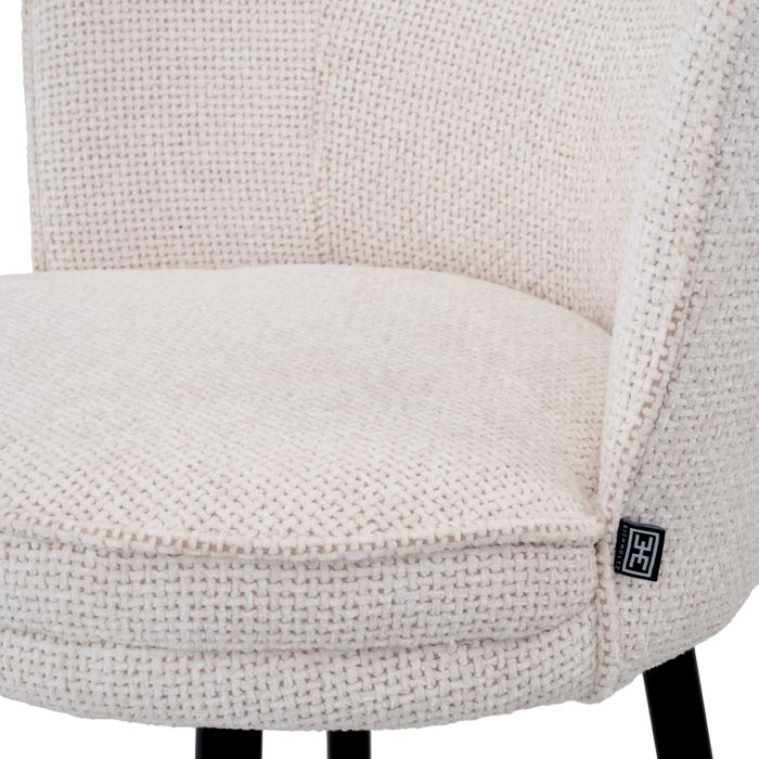Chaise de bar en tissu blanc cassé | Eichholtz Grenada