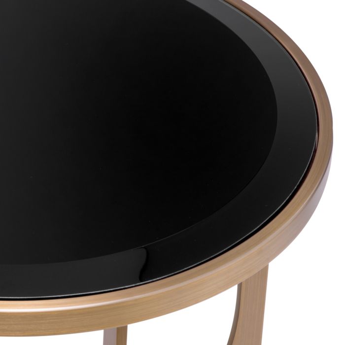 Table d'appoint dorée en verre noir | Eichholtz Elegance