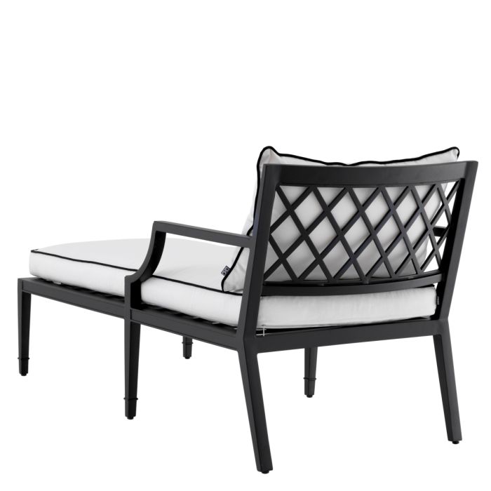 Chaise longue noire et blanche | Eichholtz Bella Vista