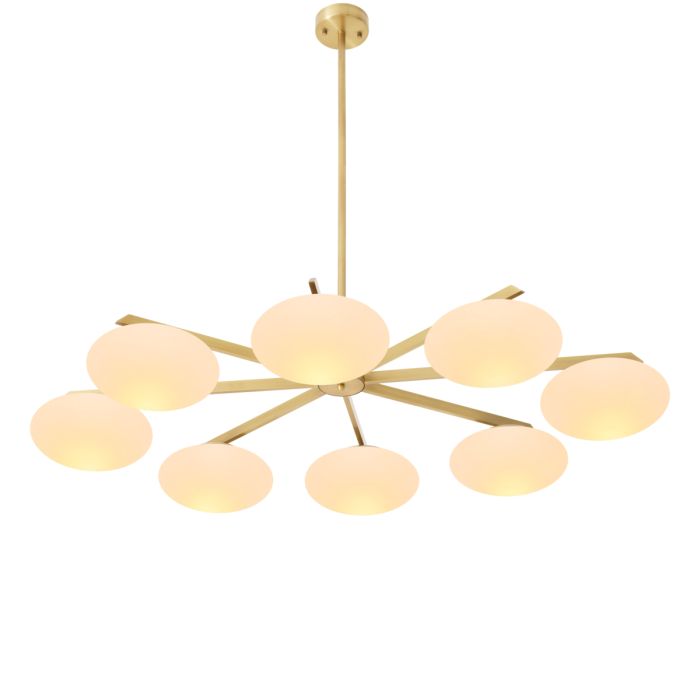 Lustre doré en verre blanc | Eichholtz Evergreen Double