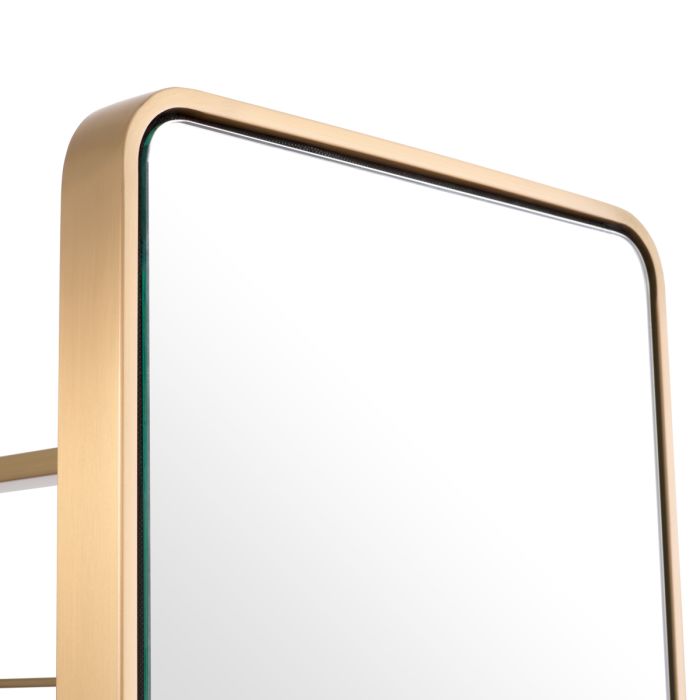 Miroir sur pied en laiton brossé avec portemanteau | Eichholtz Novo