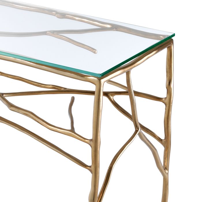 Console dorée en verre transparent | Eichholtz Antico
