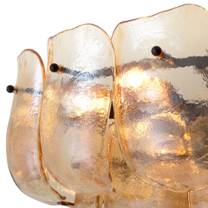 Lustre en bronze et verre champagne | Eichholtz Gustave