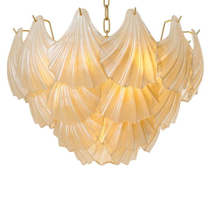 Lustre doré en verre champagne | Eichholtz Ibiza
