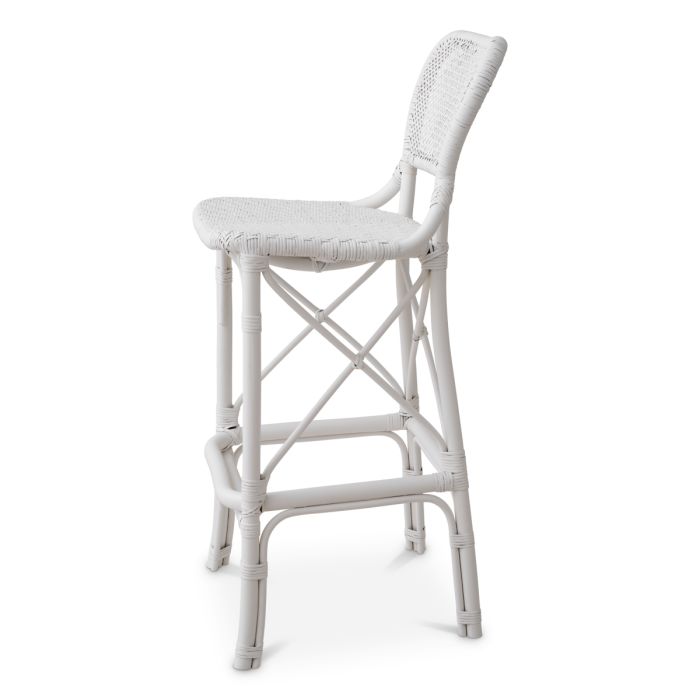 Chaise de bar blanche en rotin | Eichholtz Colony