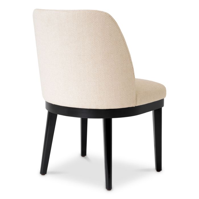 Chaise de salle à manger en tissu blanc écru | Eichholtz Costa
