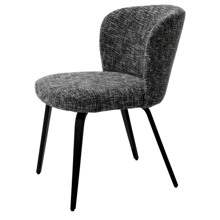 Chaise de salle à manger en tissu noir | Eichholtz Halard