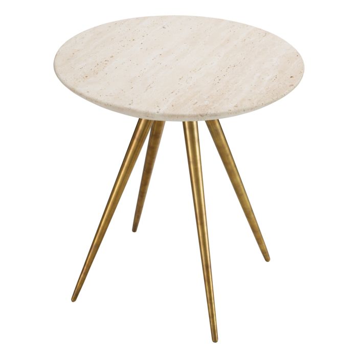 Table d'appoint dorée en travertin | Eichholtz Ranco