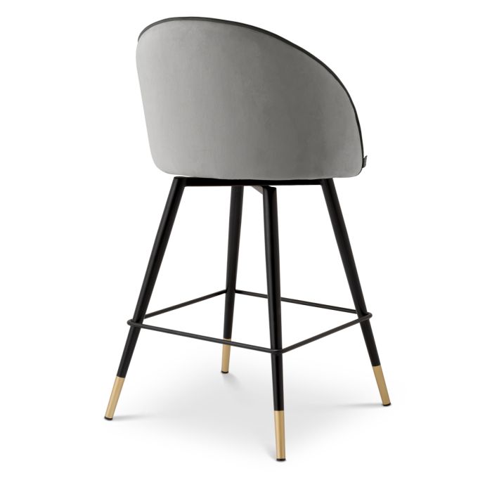 Chaise de comptoir en velours gris clair (lot de 2) | Eichholtz Cooper