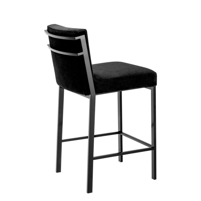 Chaise de comptoir en bronze et velours noir | Eichholtz Scott