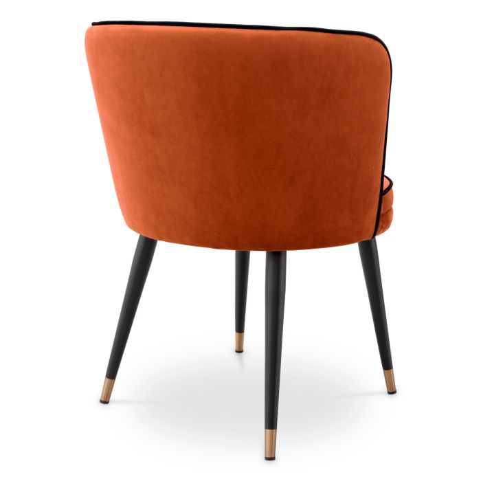 Chaise de salle à manger en velours orange | Eichholtz Grenada