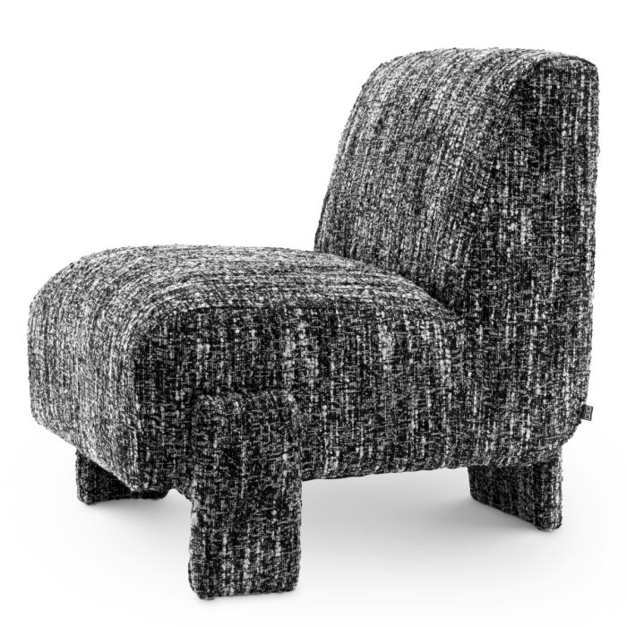 Fauteuil bouclé noir et blanc | Eichholtz Rockdale