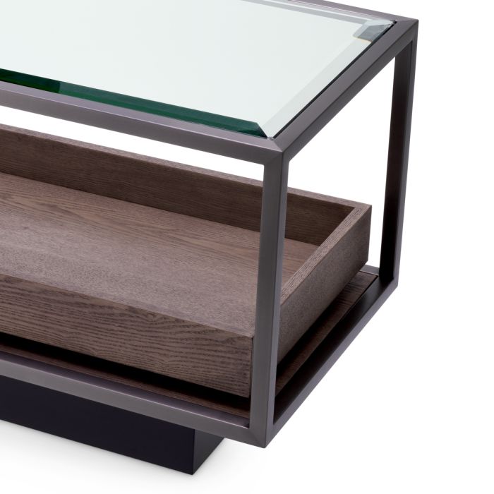 Table d'appoint en bronze et verre transparent | Eichholtz Roxton