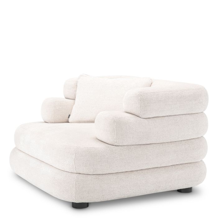Fauteuil en tissu blanc cassé | Eichholtz Malaga