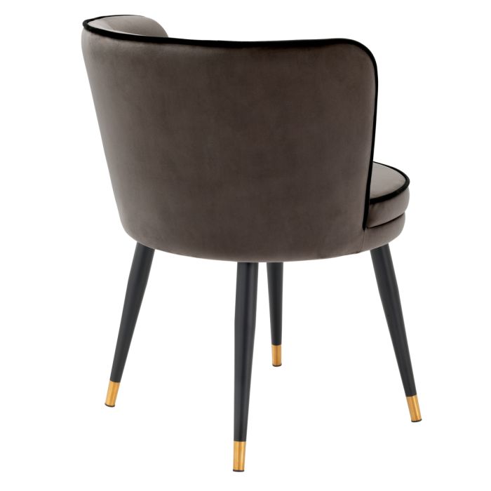 Chaise de salle à manger en velours gris | Eichholtz Grenada