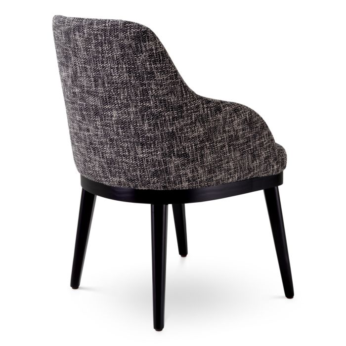 Chaise de salle à manger avec accoudoirs en tissu noir | Eichholtz Costa