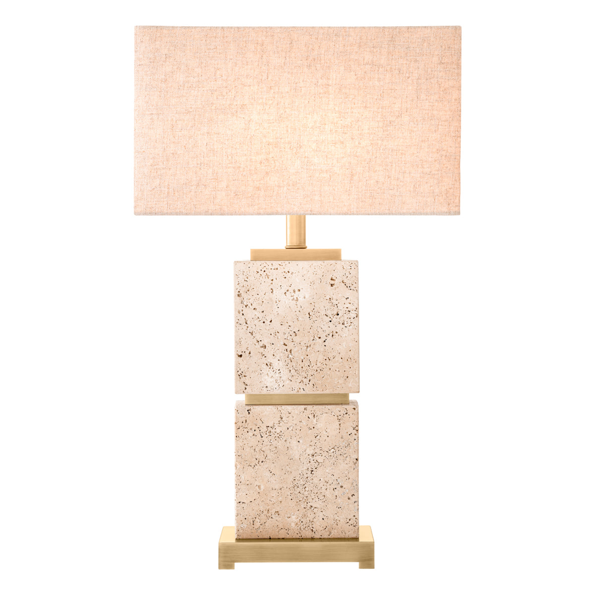 Lampe de table en travertin avec abat-jour | Eichholtz Newton L - vue d'ambiance | REMO-HOME