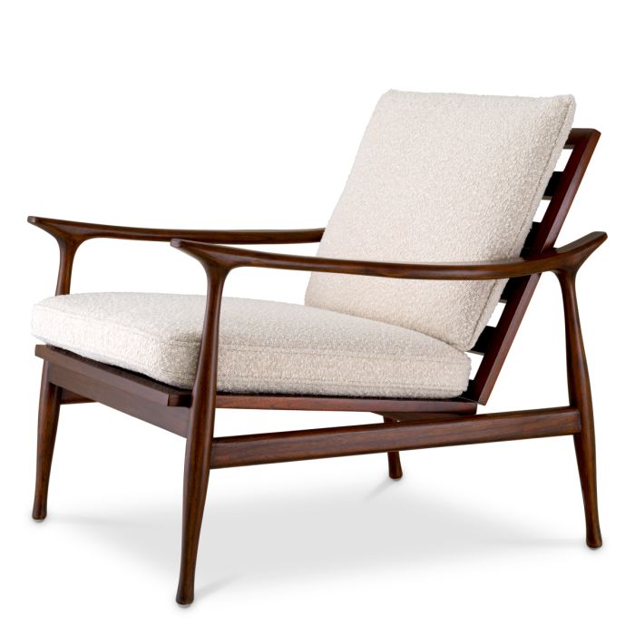 Fauteuil bouclé crème | Eichholtz Manzo