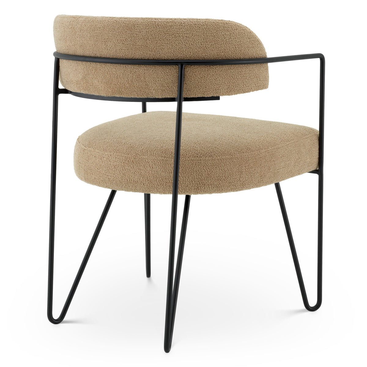 Chaise de salle à manger en bouclé blanc craie | Eichholtz Giuseppe - vue d'ambiance | REMO-HOME
