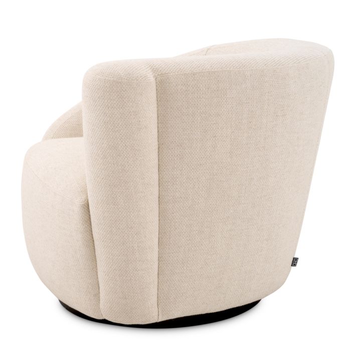 Fauteuil pivotant en tissu blanc écru | Eichholtz Colin R