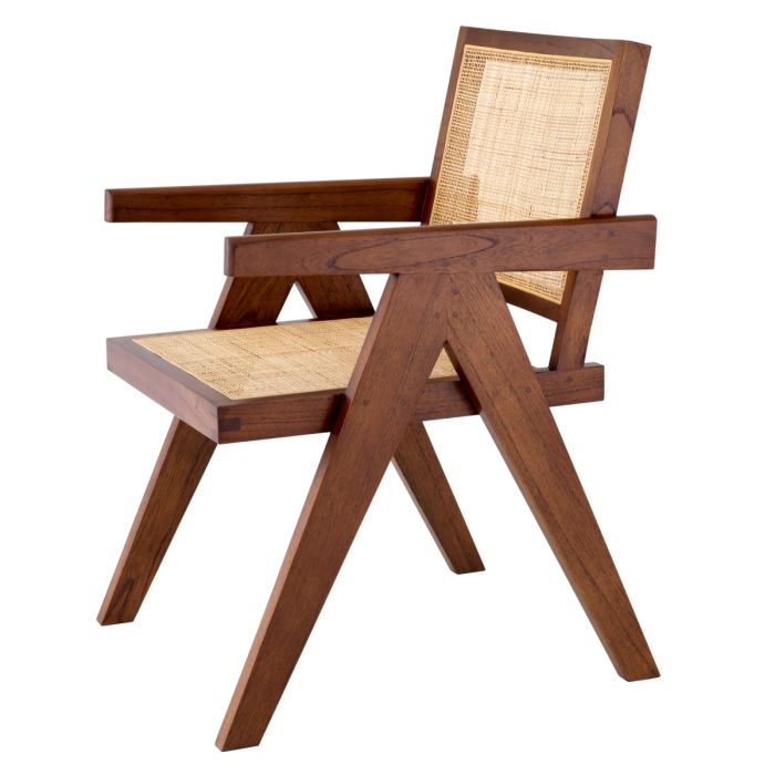 Chaise de salle à manger marron en rotin | Eichholtz Aristide