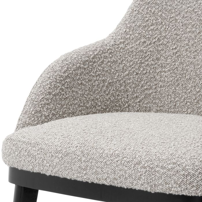 Chaise de salle à manger avec accoudoirs bouclé gris | Eichholtz Costa