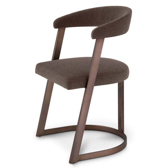 Chaise de salle à manger en tissu marron | Eichholtz Dexter