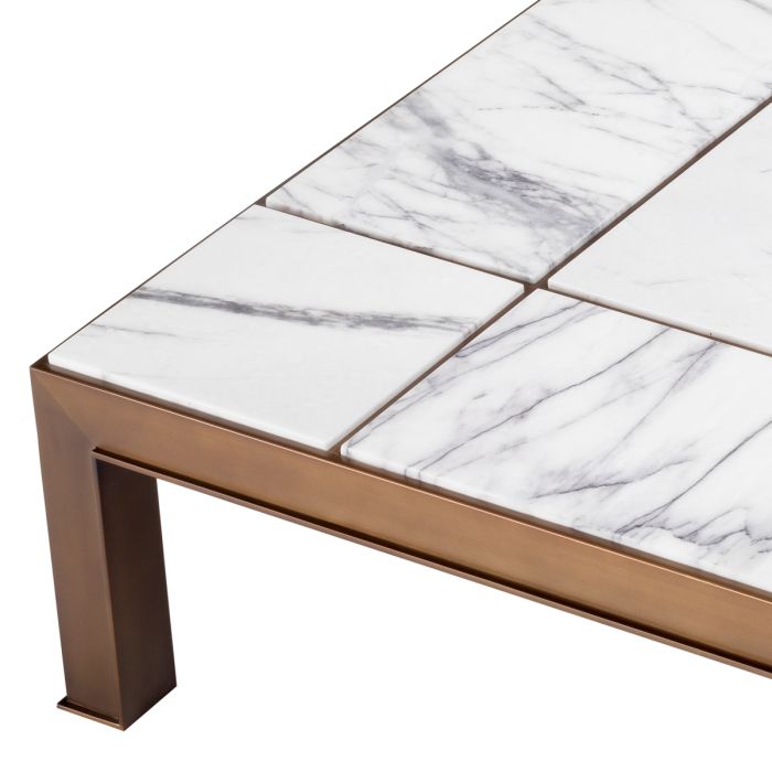 Table basse en bronze et marbre blanc | Eichholtz Tardieu