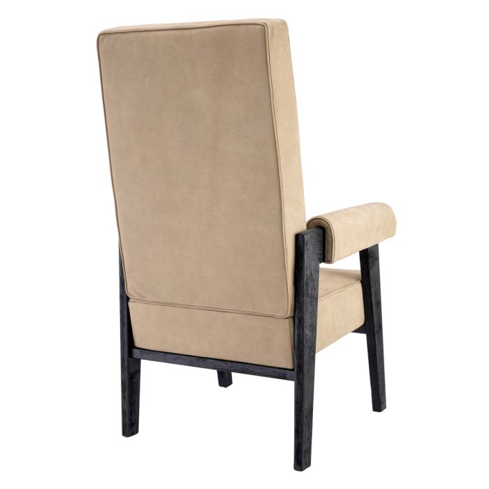Fauteuil haut en nubuck beige | Eichholtz Felippe