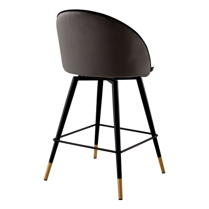 Chaise de comptoir en velours gris (lot de 2) | Eichholtz Cooper
