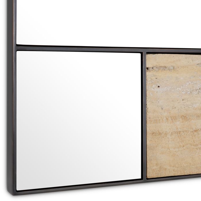 Miroir rectangulaire en bronze et travertin | Eichholtz Cosimo