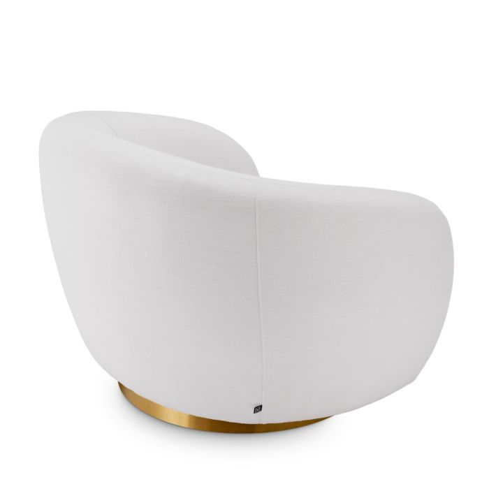 Fauteuil pivotant en tissu blanc | Eichholtz Brice