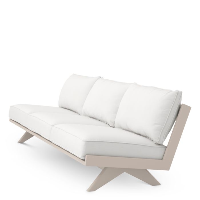 Canapé d'extérieur 3 places en métal sable | Eichholtz Lomax